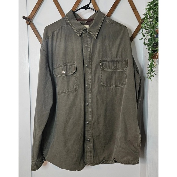 Gander Mountain Barn Jacket Mens Green Field‎ Chore Coat Flannel Lined Large - Picture 1 of 10